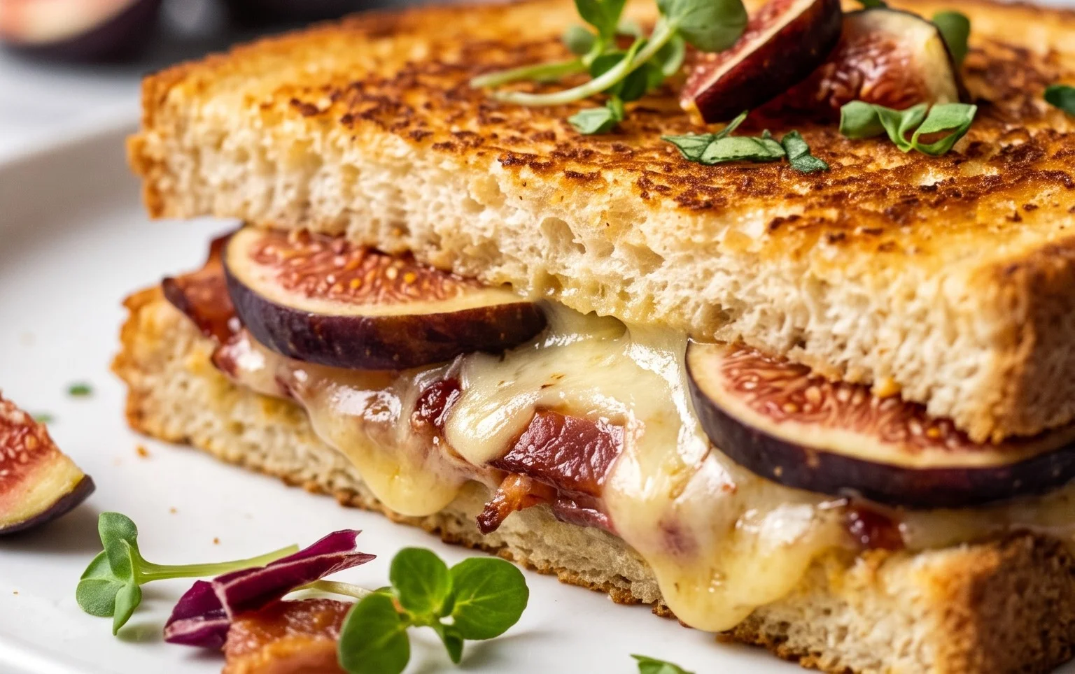 Fig and Beef Bacon Grilled Cheese (The Figgy Piggy) Recipe